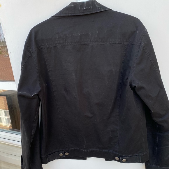 Shades of Grey Black Men's Twill Trucker Jacket - Picture 2 of 3